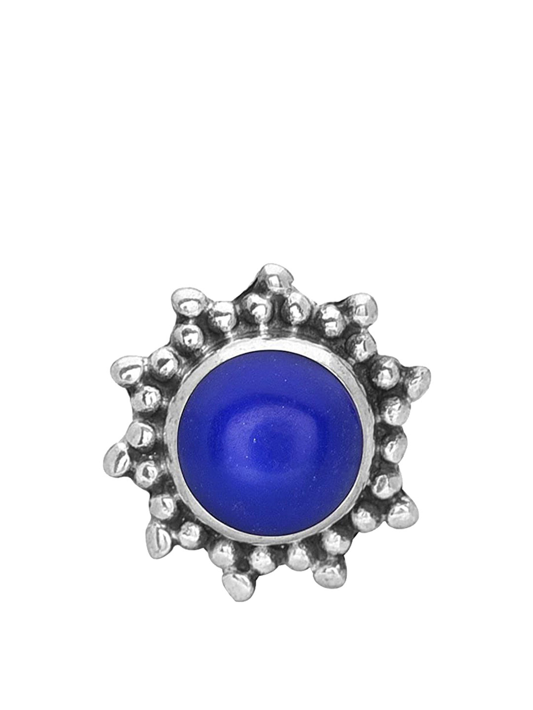 Abhooshan 92.5 Sterling Silver Lapis Lazuli Nosepin