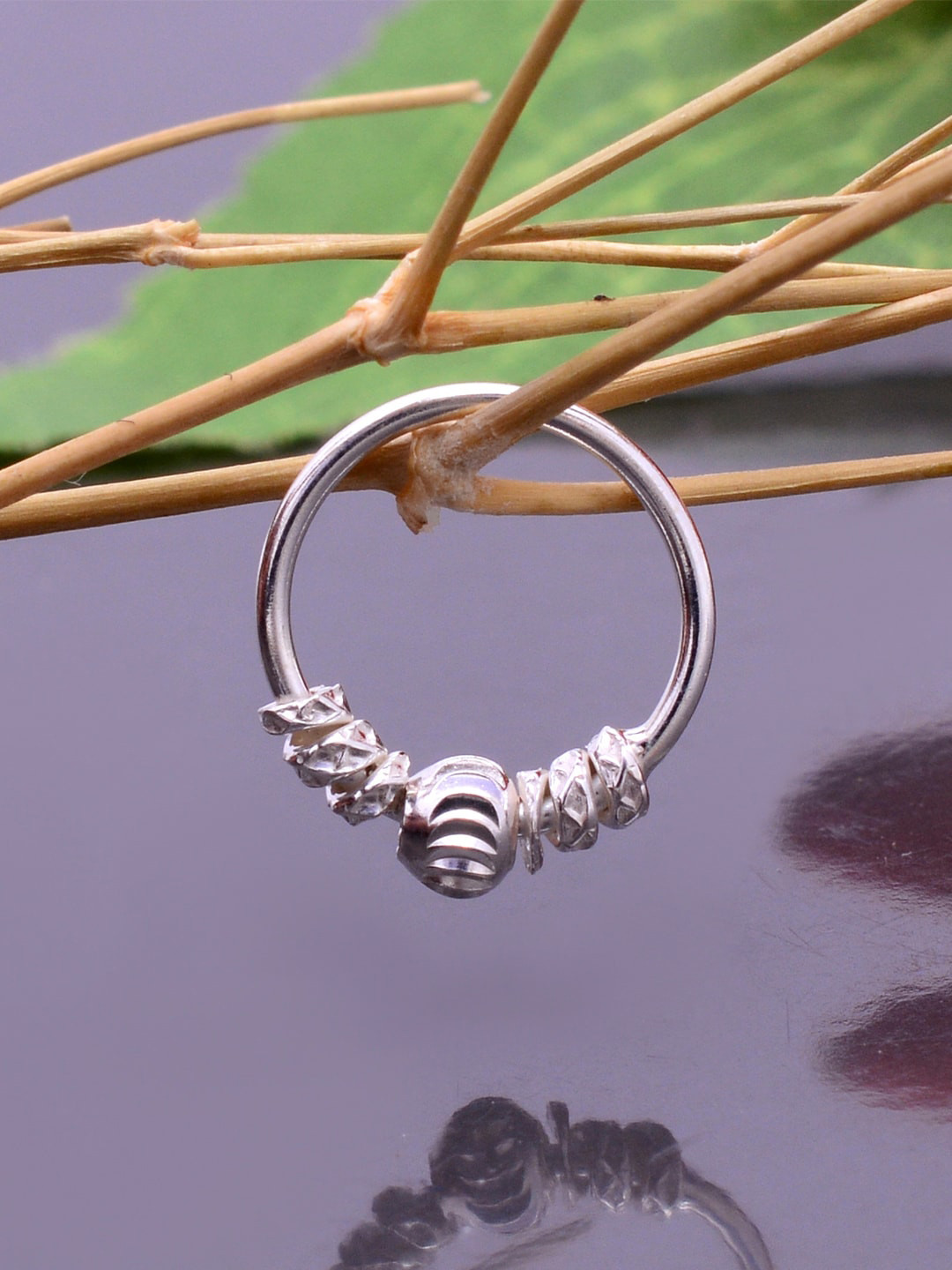 Abhooshan 92.5 Sterling Silver Ring Nosepin