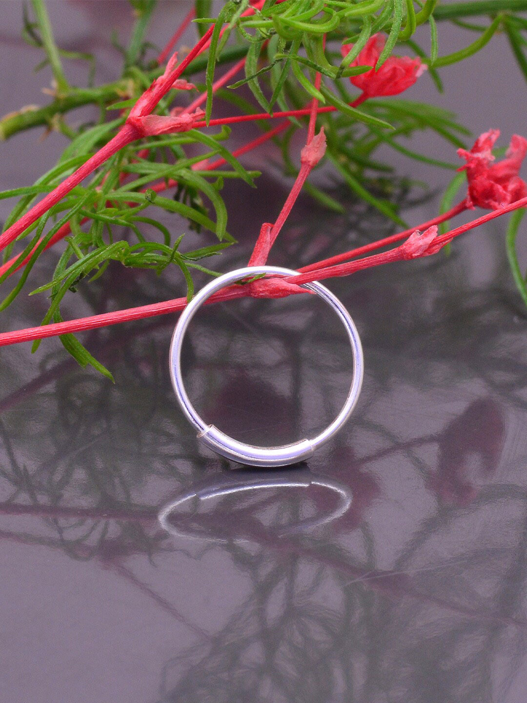 Abhooshan Sterling Silver Ring Nosepin