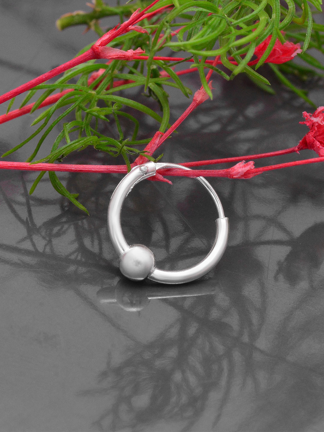 Abhooshan Sterling Silver Ring Nosepin