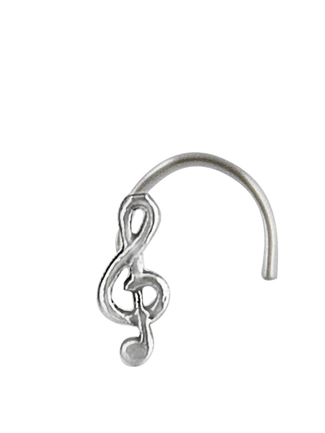 Abhooshan Sterling Silver Musical Note Oxidized Stud Nosepin