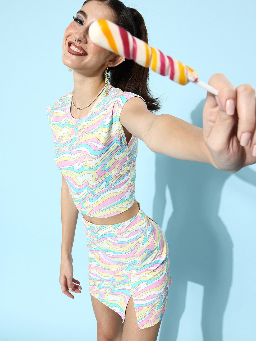 BAESD Tie & Dye Crop Top With Skirt