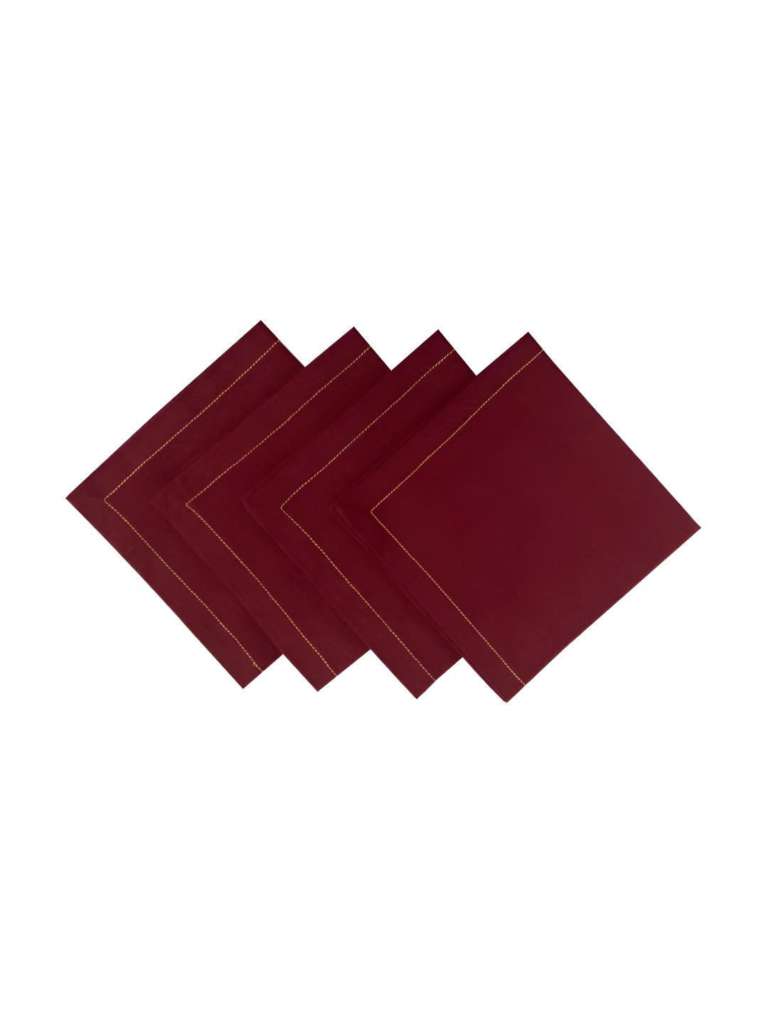 FOVEROS Maroon 4 Pieces Cotton Square Dinner Table Napkins