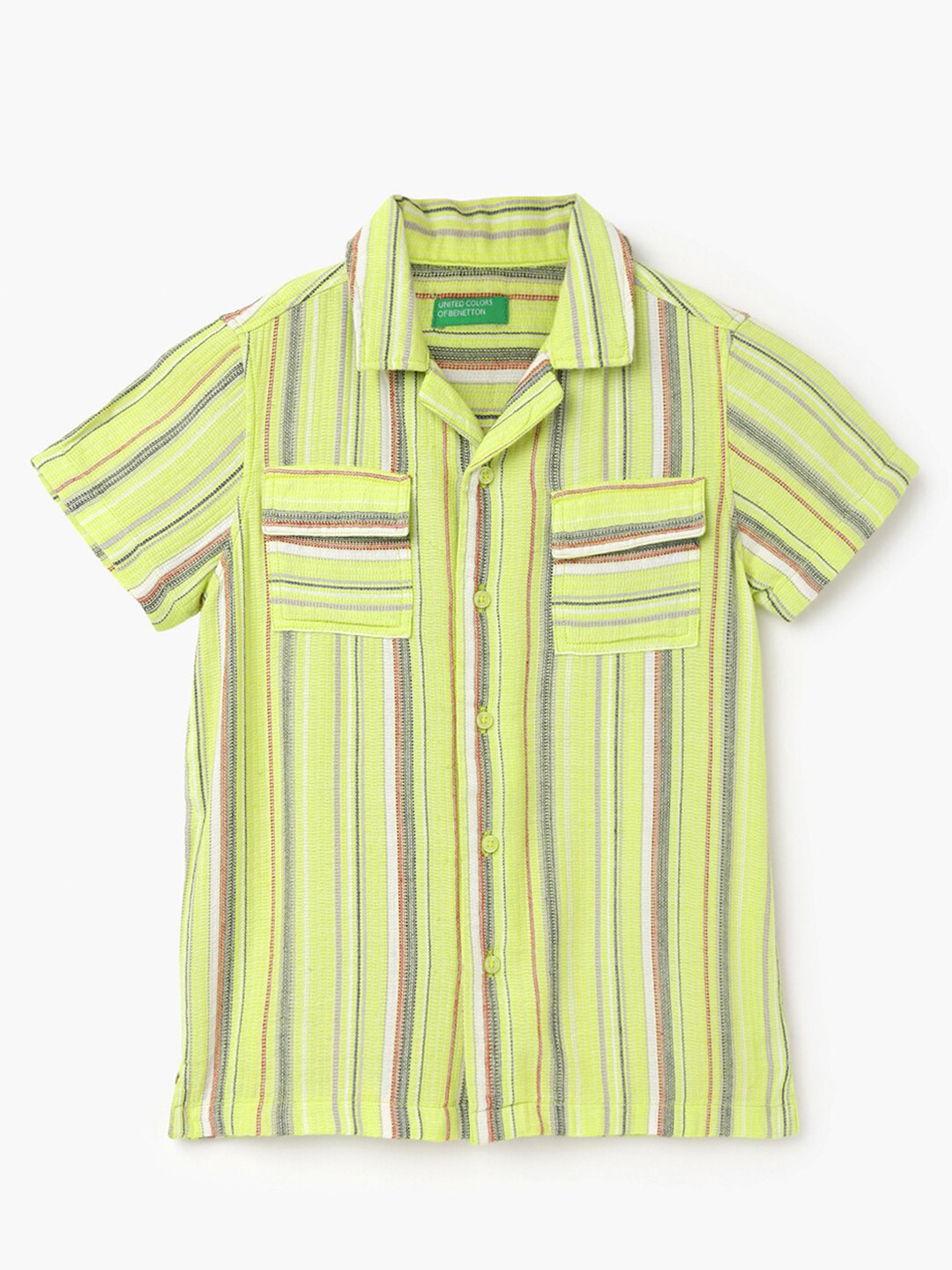 United Colors of Benetton Boys Multi Stripes Opaque Casual Shirt