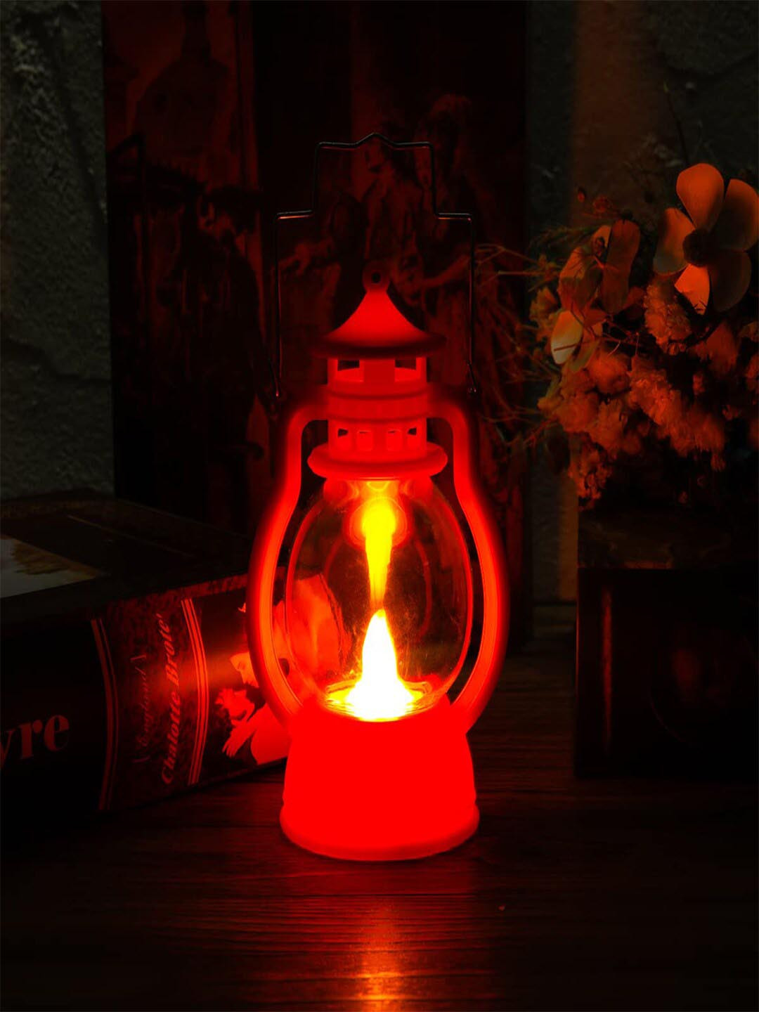 Kuber Industries Lantern Lamp LED Flameless 1 Wick Solid Geometric Regular Hanging Candles