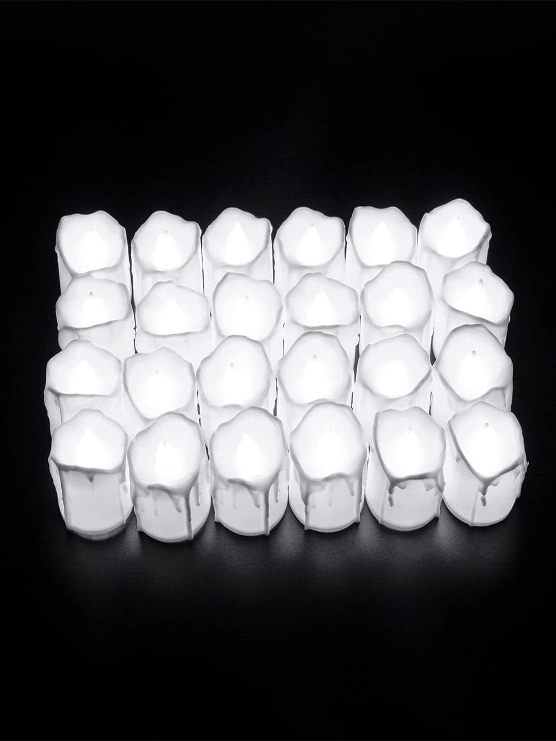 Kuber Industries Home Battery Operated LED 24Pcs Flameless Solid Tea Light Candles