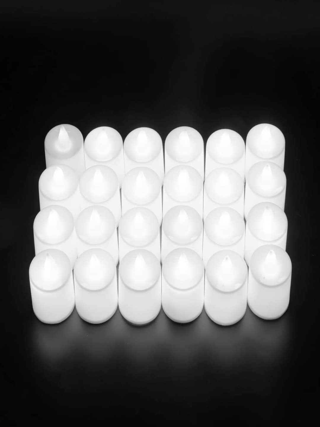 Kuber Industries Battery Operated LED 24Pcs Smokeless Solid Tea Light Candles