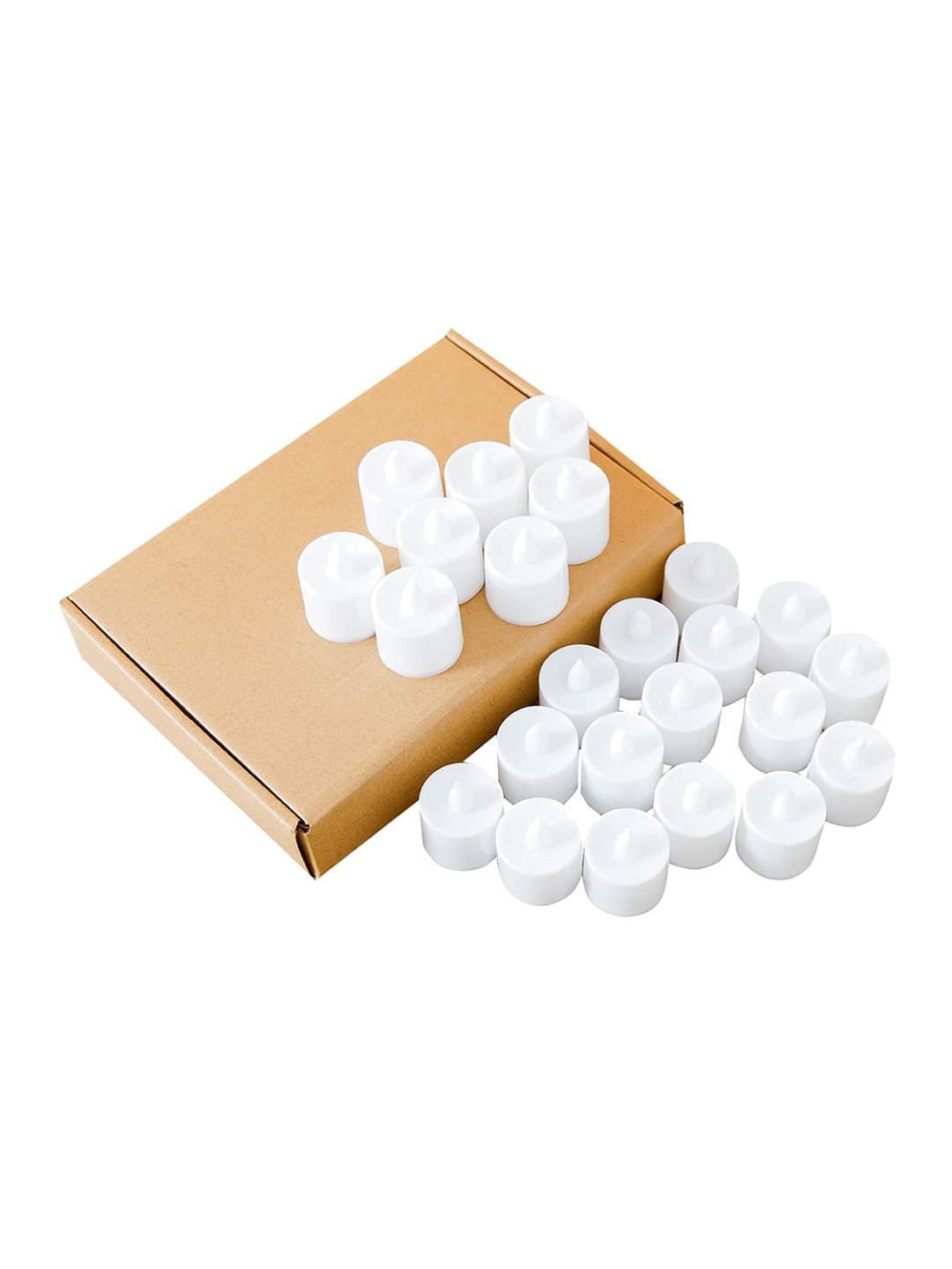 Kuber Industries LED 24Pcs Flameless 1 Wick Solid Geometric Regular Tea Light Candles