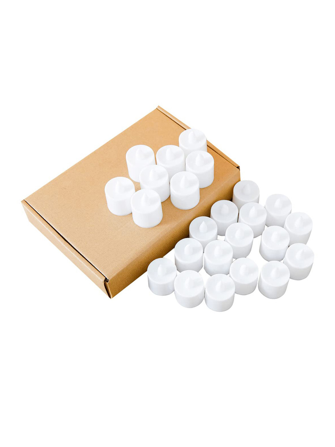 Kuber Industries Home Decore LED 24Pcs Smokeless Solid Geometric Diwali Tea Light Candles