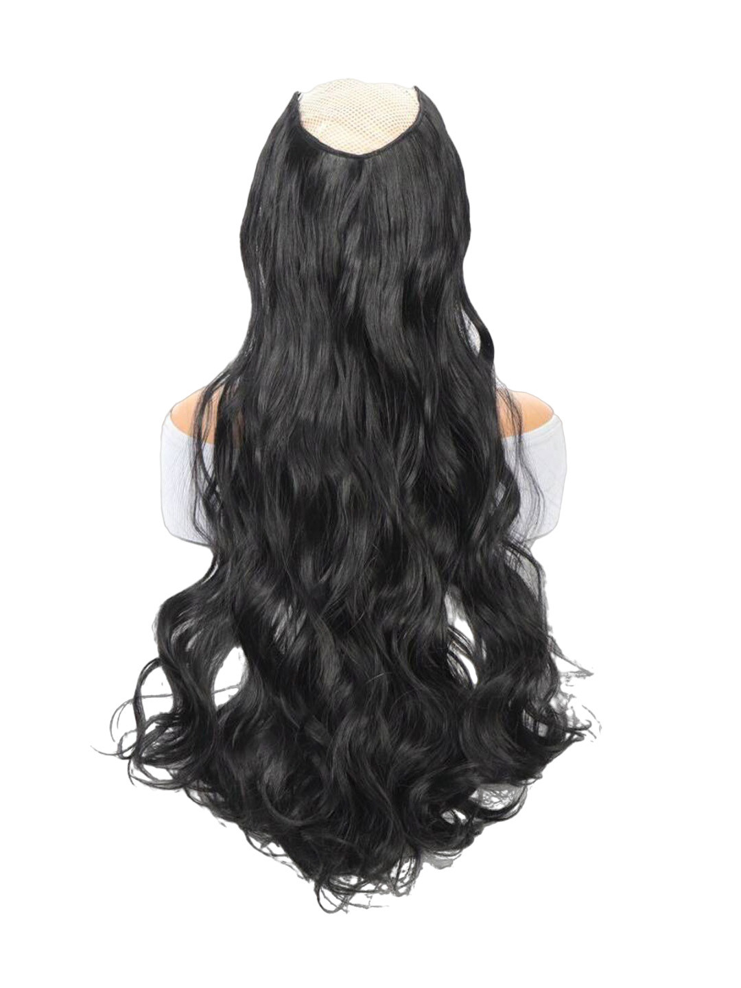 FIMBUL 4 Clip-On Synthetic Wavy Hair Extension - Black 44