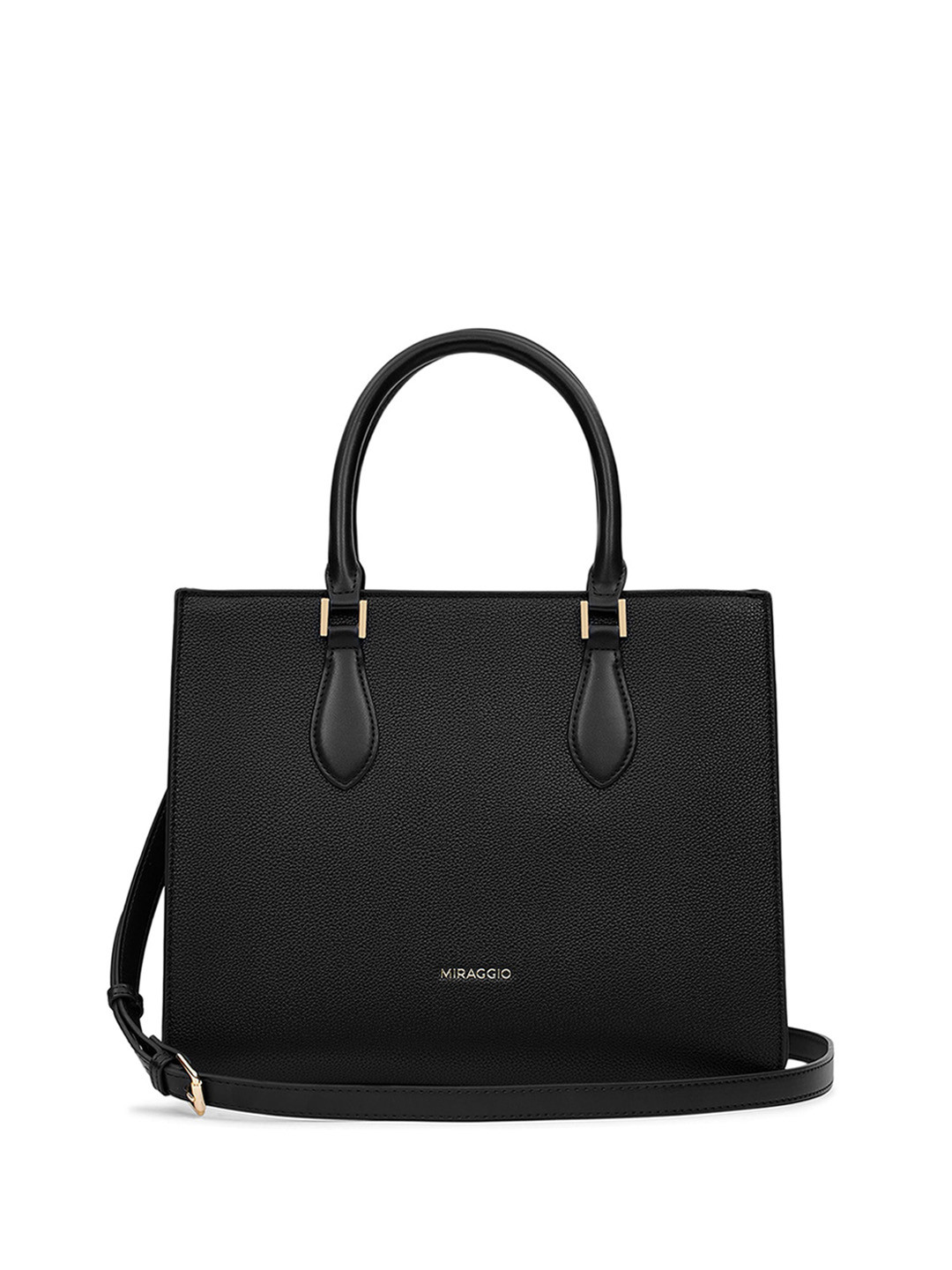 MIRAGGIO Solid Handbag with Detachable & Adjustable Crossbody Strap