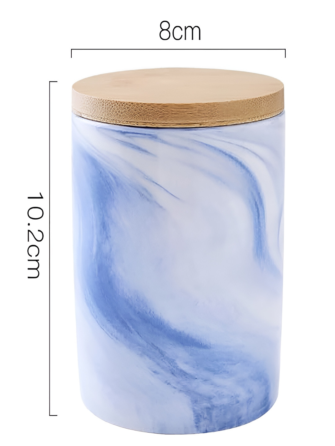 Kuber industries Yx09-M-Bu Blue Marble Ceramic Air Tight Screw Top Canister-400ml