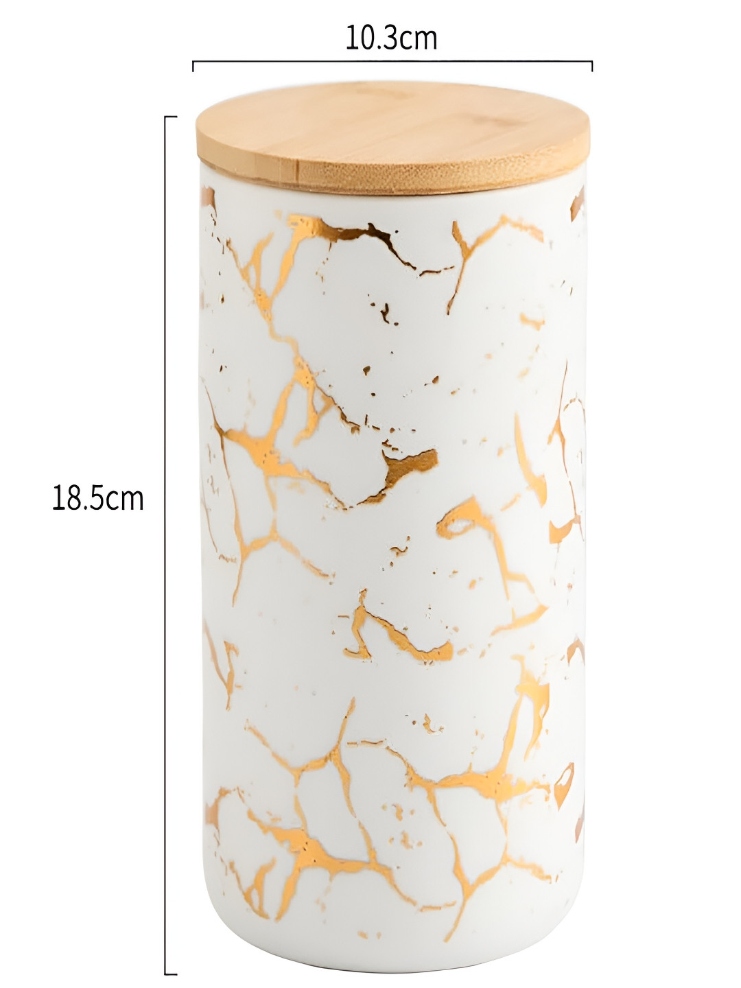 Kuber industries Yx13-L-Wt 1000 ml White Marble Ceramic Air Tight Flip Top Canister-1L