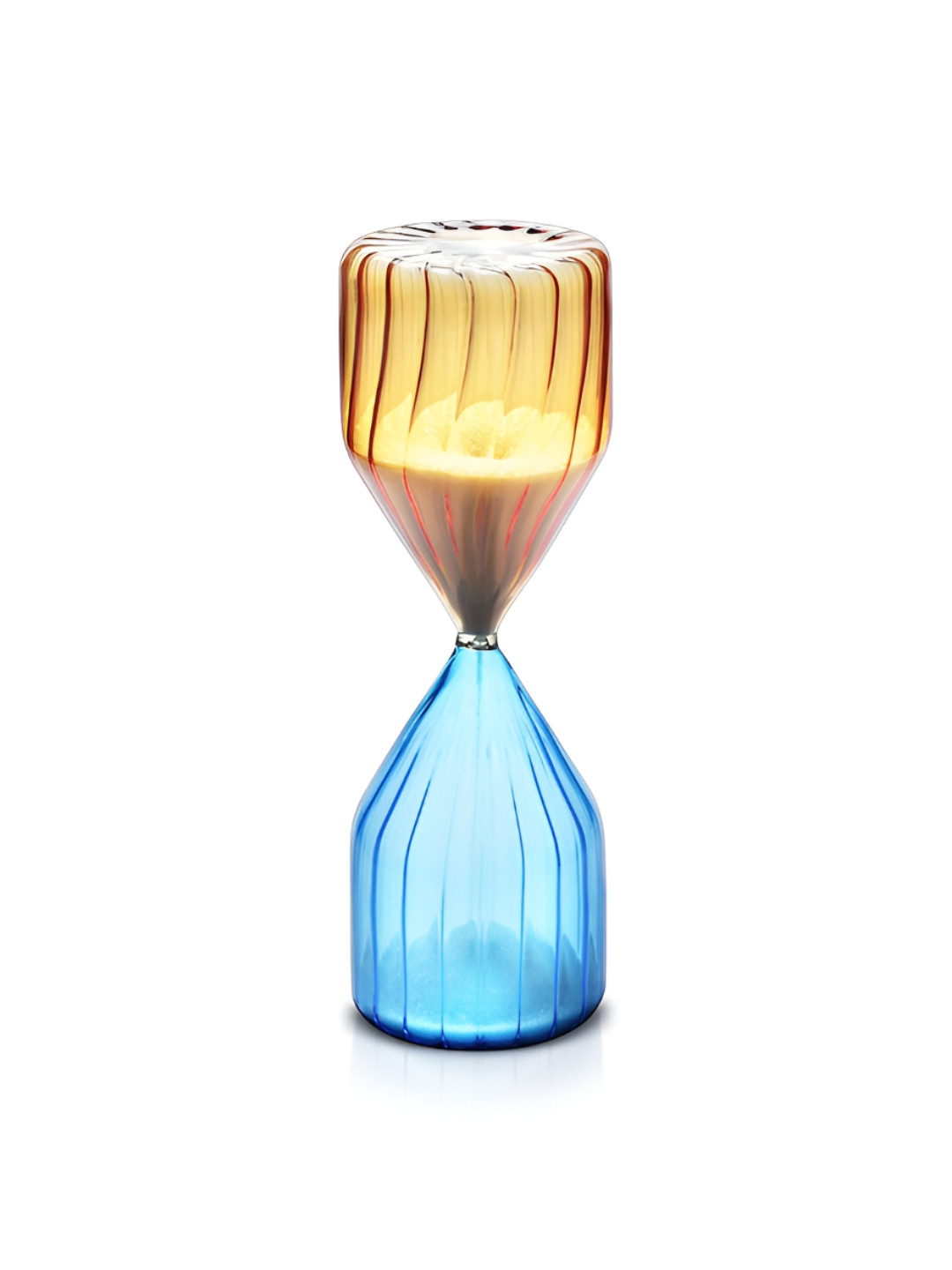 Perenne Design Hourglass Blue Glass Matte Living Room Small Showpiece - 7 Inches
