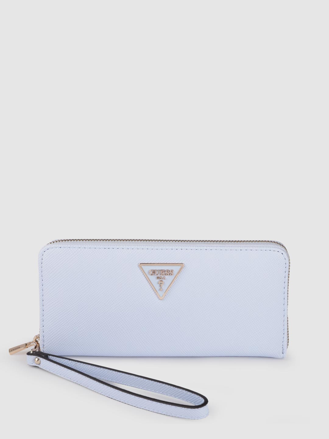 GUESS Women Textured Zip Around Wallet With Wrist Loop