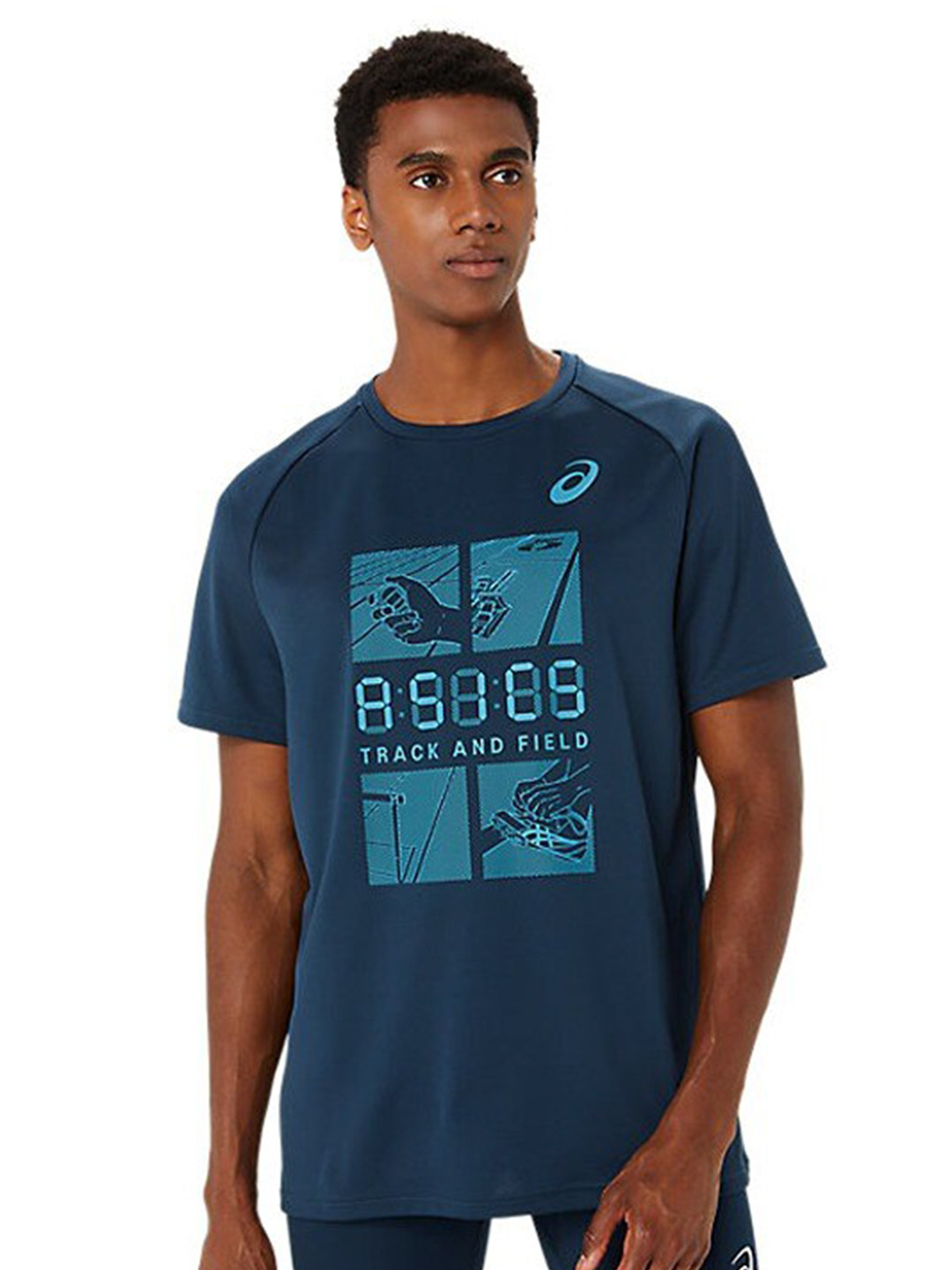 ASICS Track Practice Graphic Printed Round Neck T-Shirt