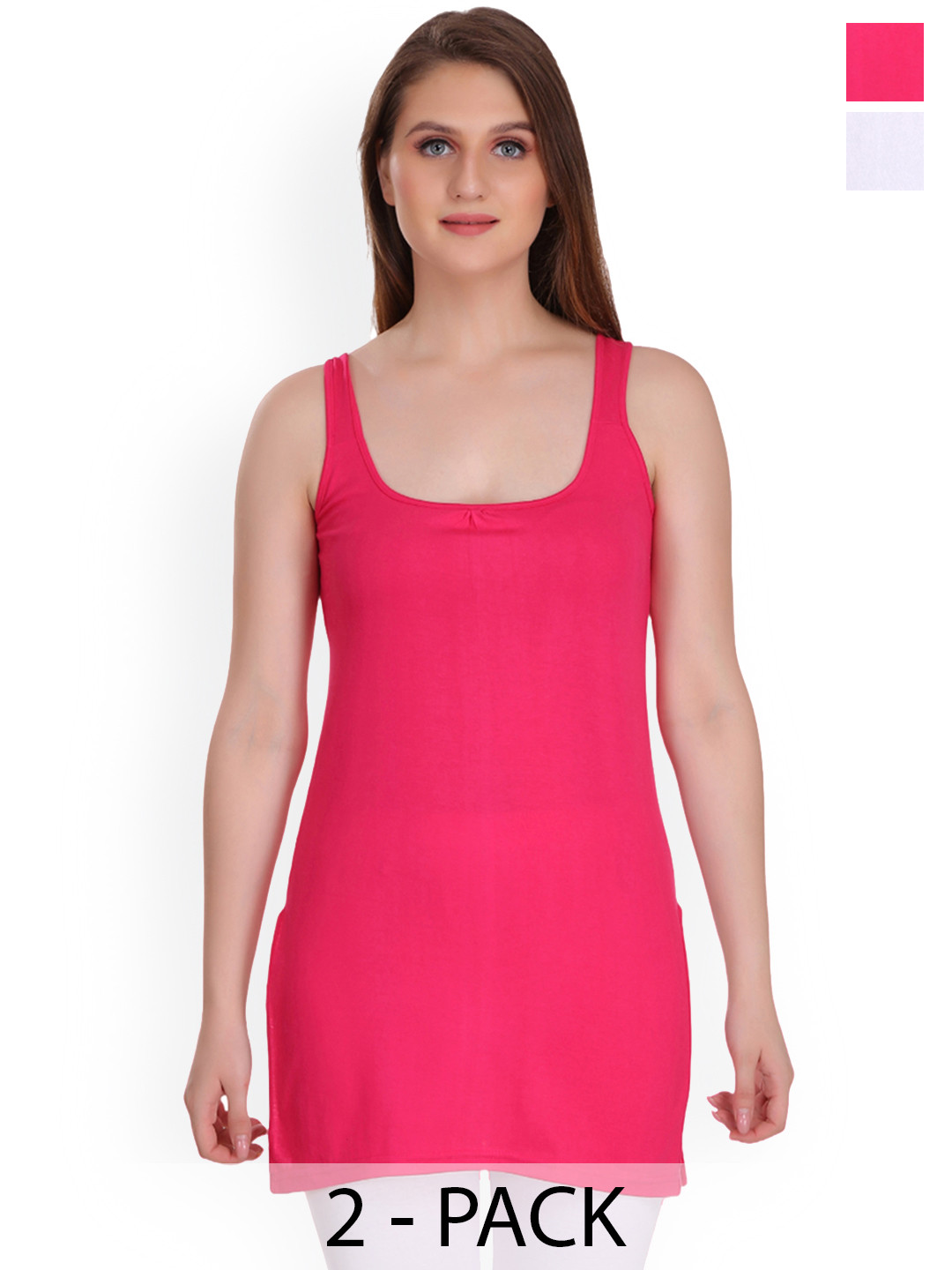 SELFCARE Solid Long Pack of 2 Sleeveless Camisoles