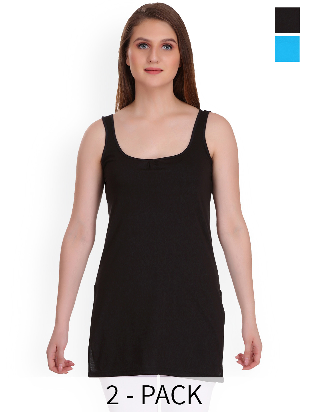 SELFCARE Solid Long Pack of 2 Sleeveless Camisoles