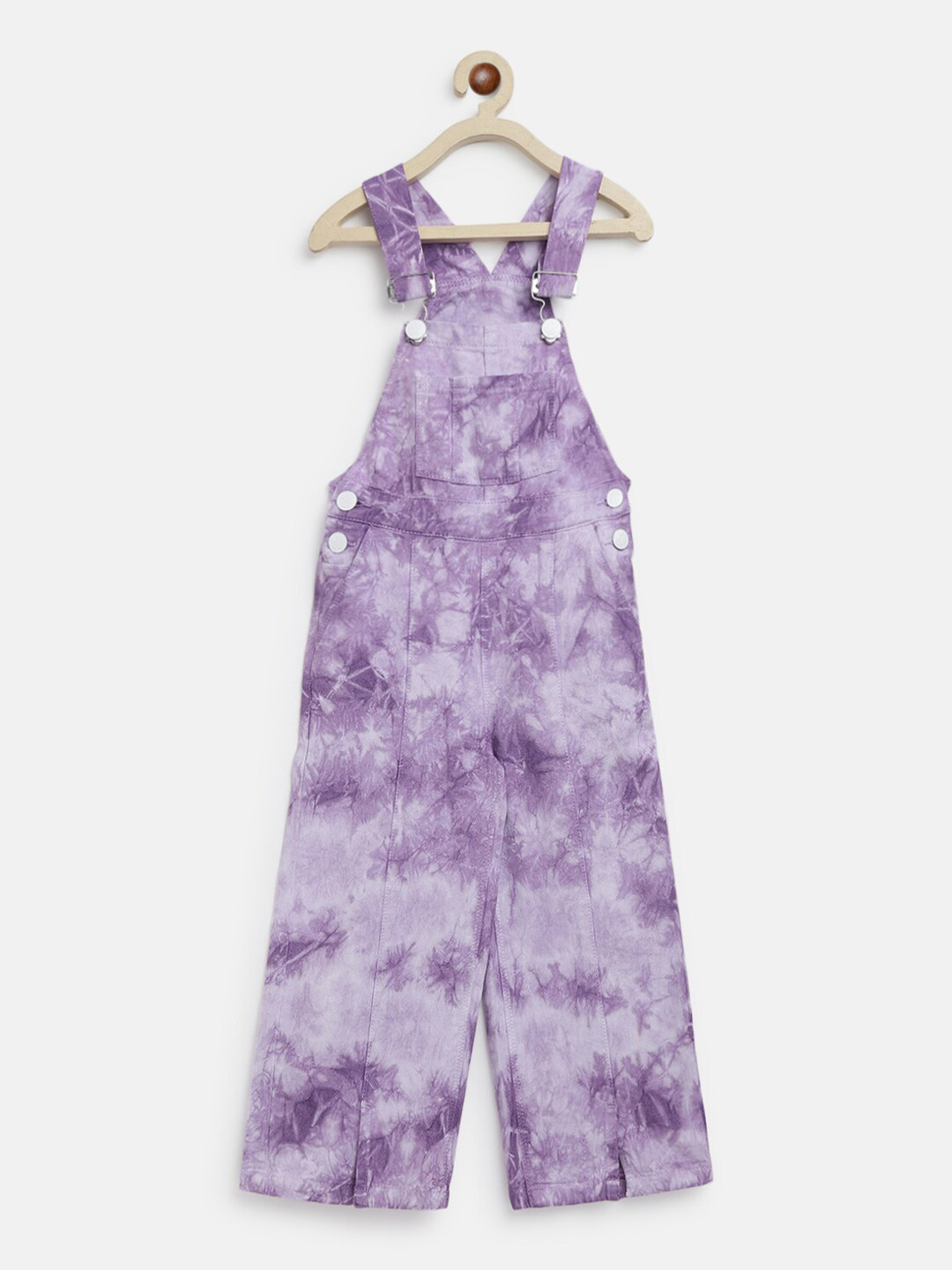 TALES & STORIES Girls Tie & Die Dyed Pure Cotton Dungarees