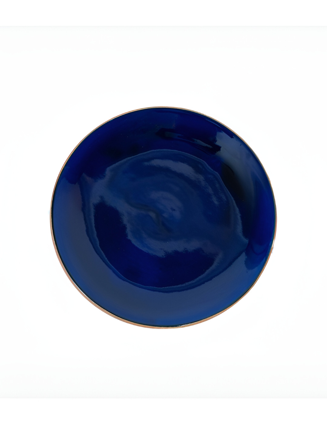 Perenne Design Navy Blue & Brown Stoneware Glossy Plate