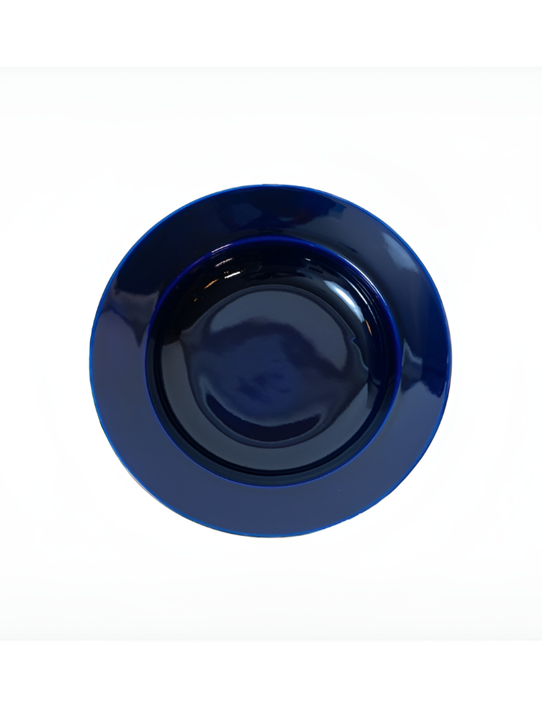 Perenne Design Navy Blue & Brown Abstract Printed Stoneware Glossy Plate