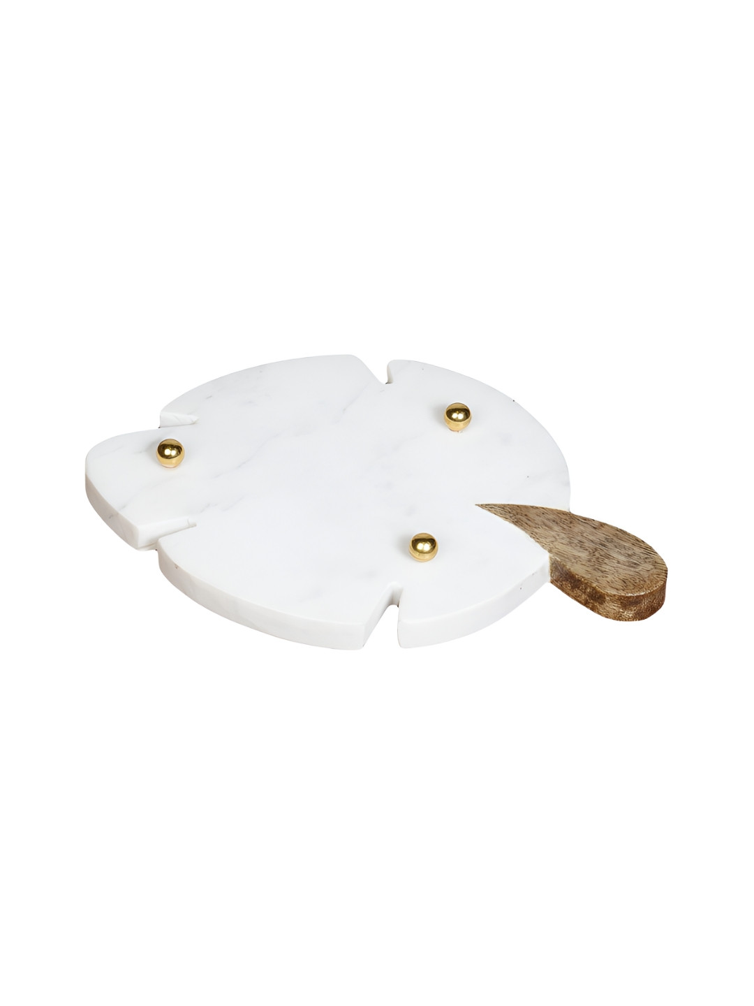 Perenne Design White & Brown Stoneware Easy to Clean Food Platter