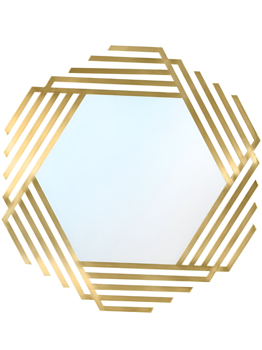 Perenne Design Bronze Hexagon Steel Wall Decor Mirror
