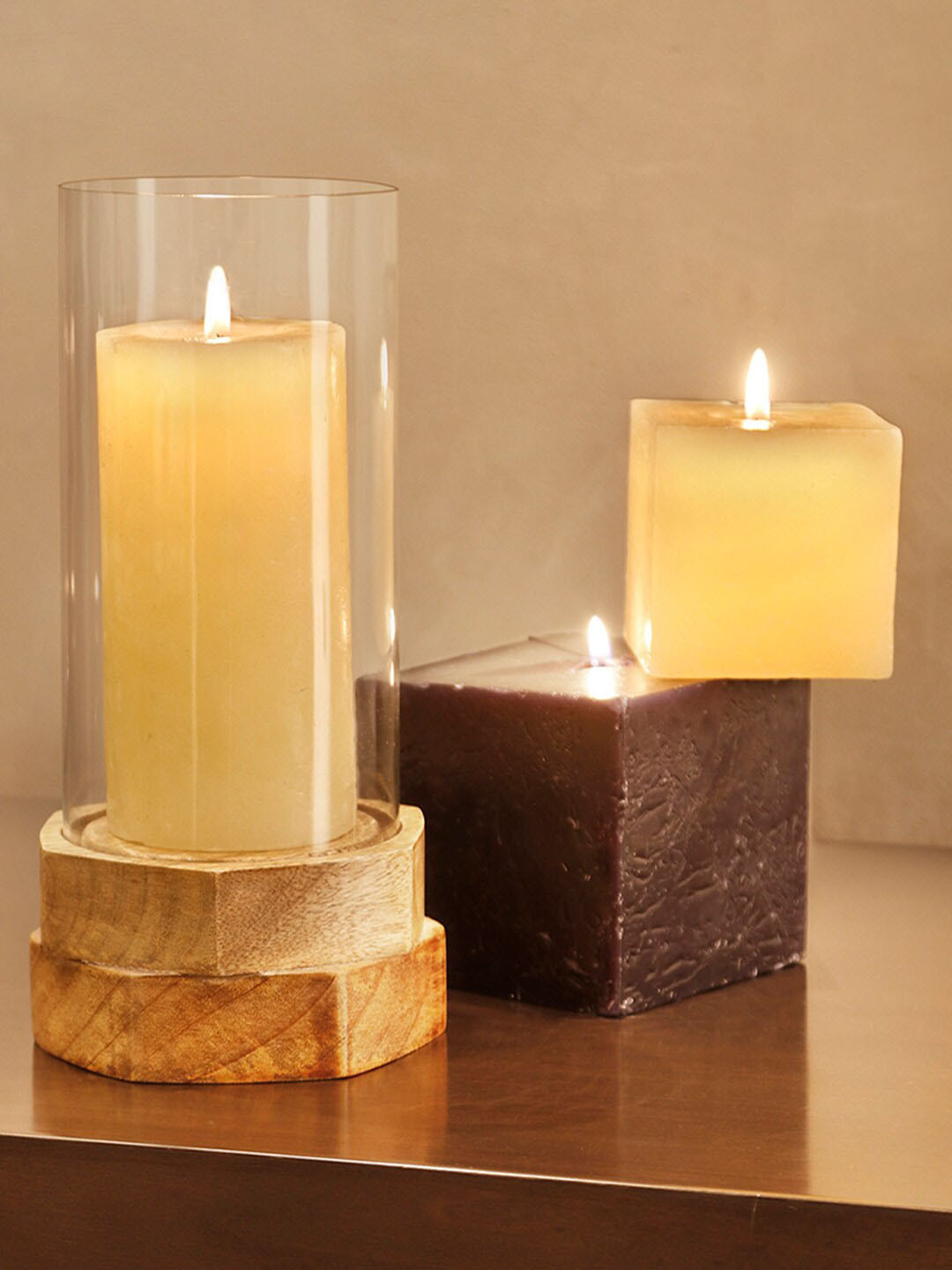 Perenne Design Gingerbread Aroma Square Candle 1 Wick Solid Tapered Regular Pillar Candles