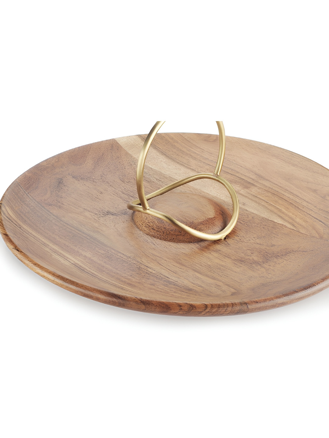 Perenne Design Brown & Gold-Toned Wooden Easy to Clean Food Platter