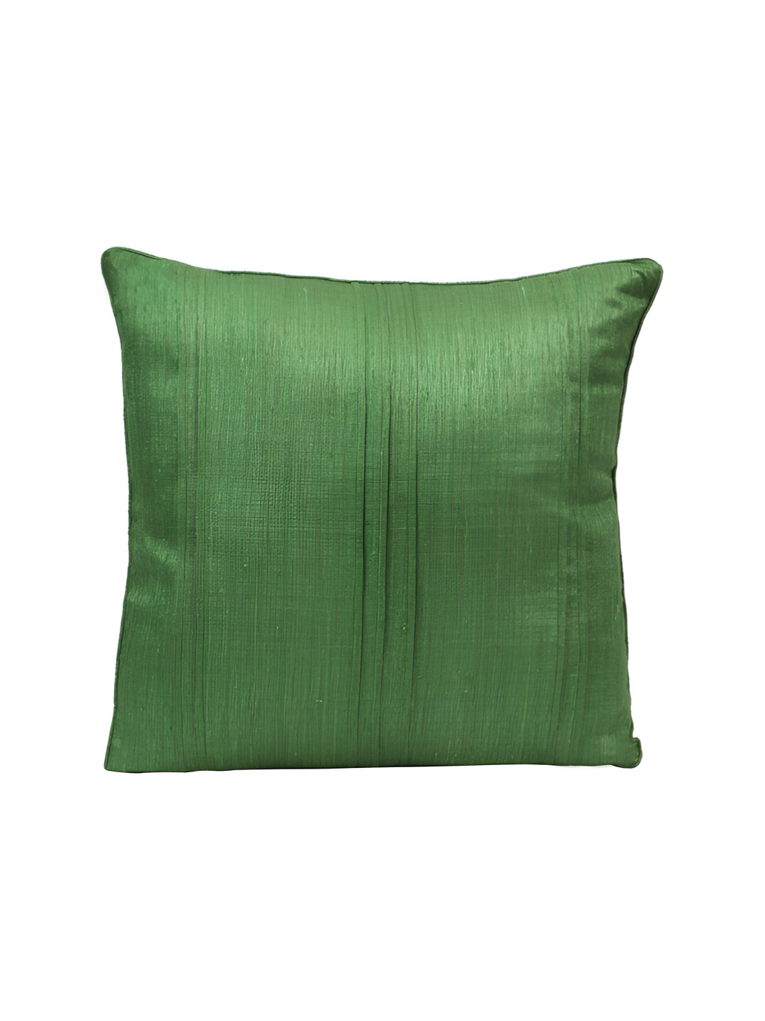 Perenne Design Green Pleated Silk Square Cushion Cover