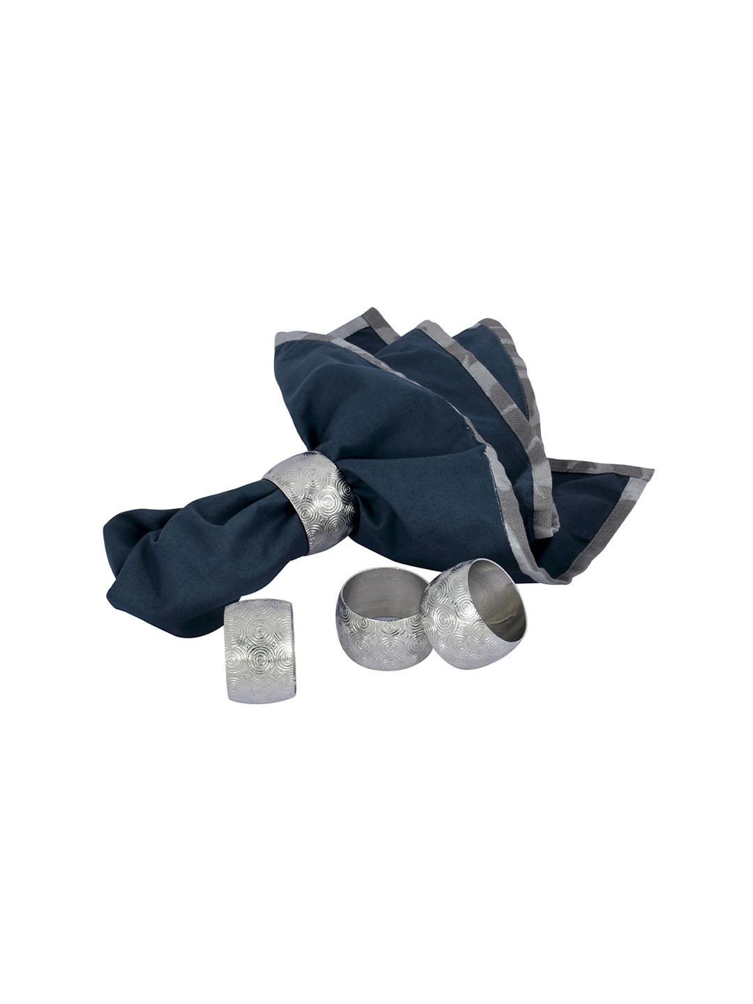 Perenne Design Silver-Toned 4 Pieces Napkin Rings