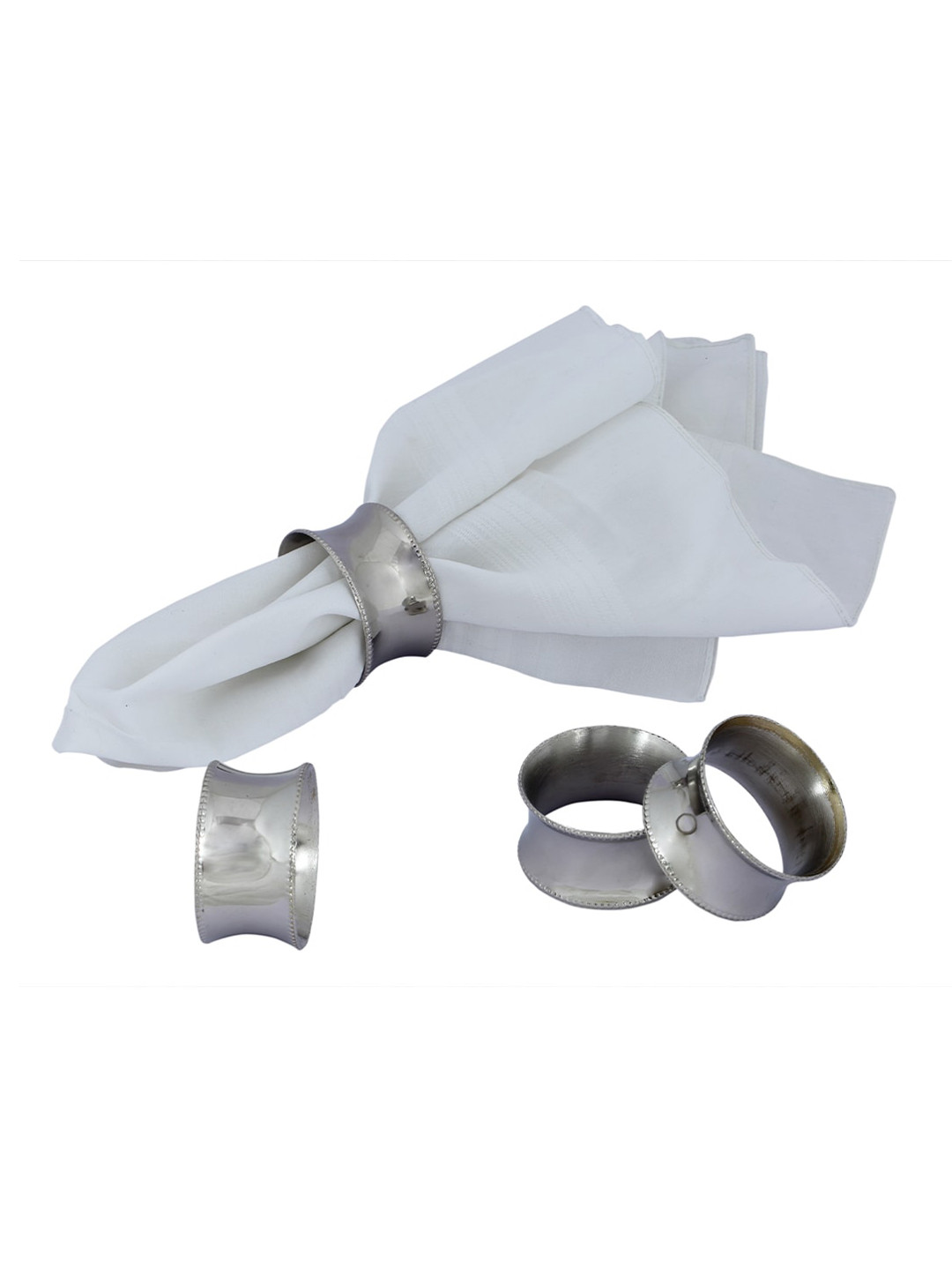 Perenne Design Silver-Toned 4 Pieces Napkin Rings