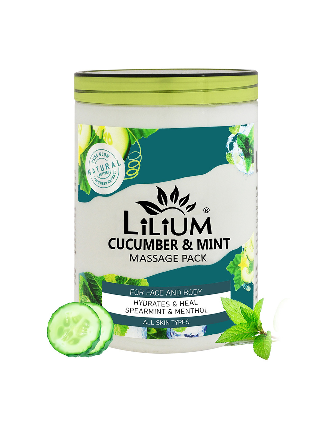 Lilium Cucumber & Mint Massage Pack with Vitamin E & Shea Butter - 900ml