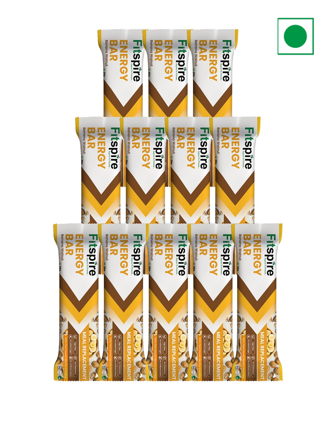 FITSPIRE Set of 12 Banana Energy Bars-35 gm Each