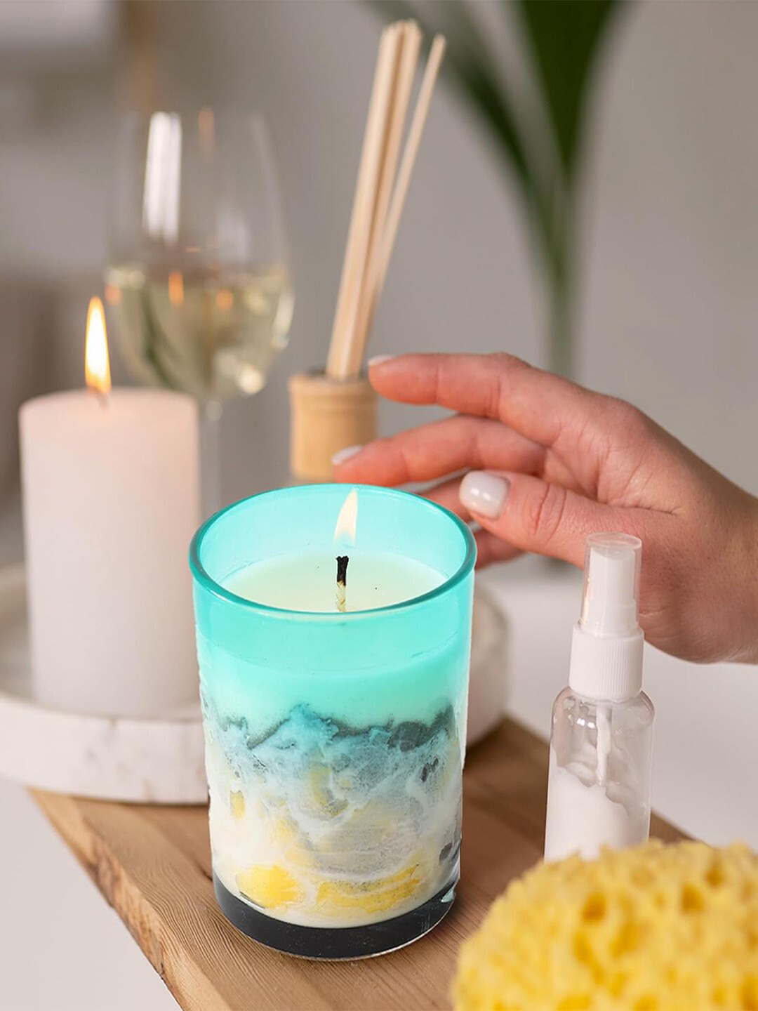 Kuber Industries For Wedding Valentines Day Gifts Summer Palace Golden Osmanthus Jar Candles