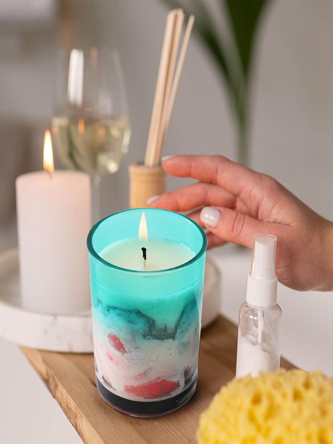 Kuber Industries For Wedding Valentines Day Gifts Plum Blossom Five Degrees Jar Candles