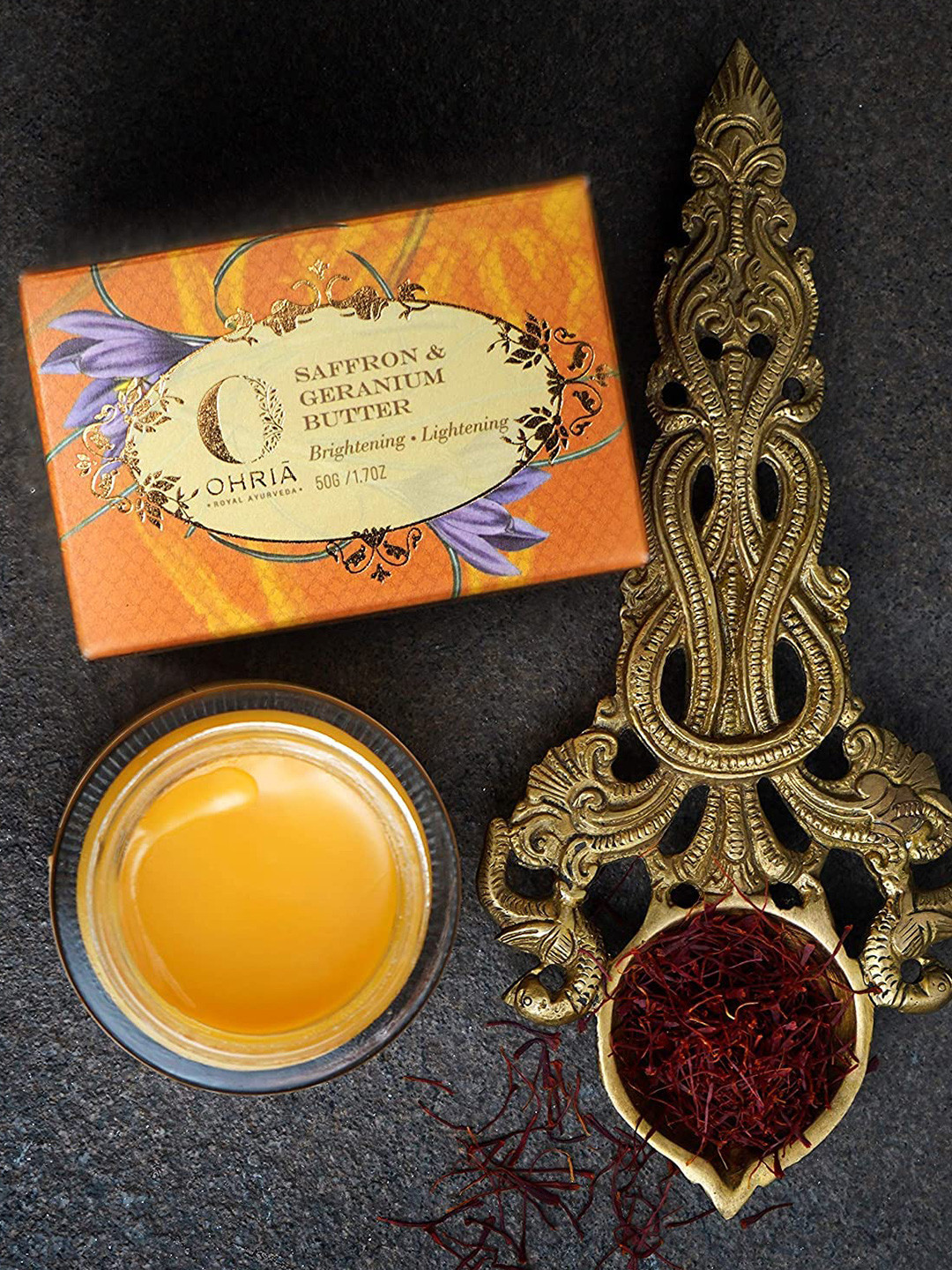 OHRIA AYURVEDA Saffron & Geranium Butter For Skin Brightening & Lightening 50 G
