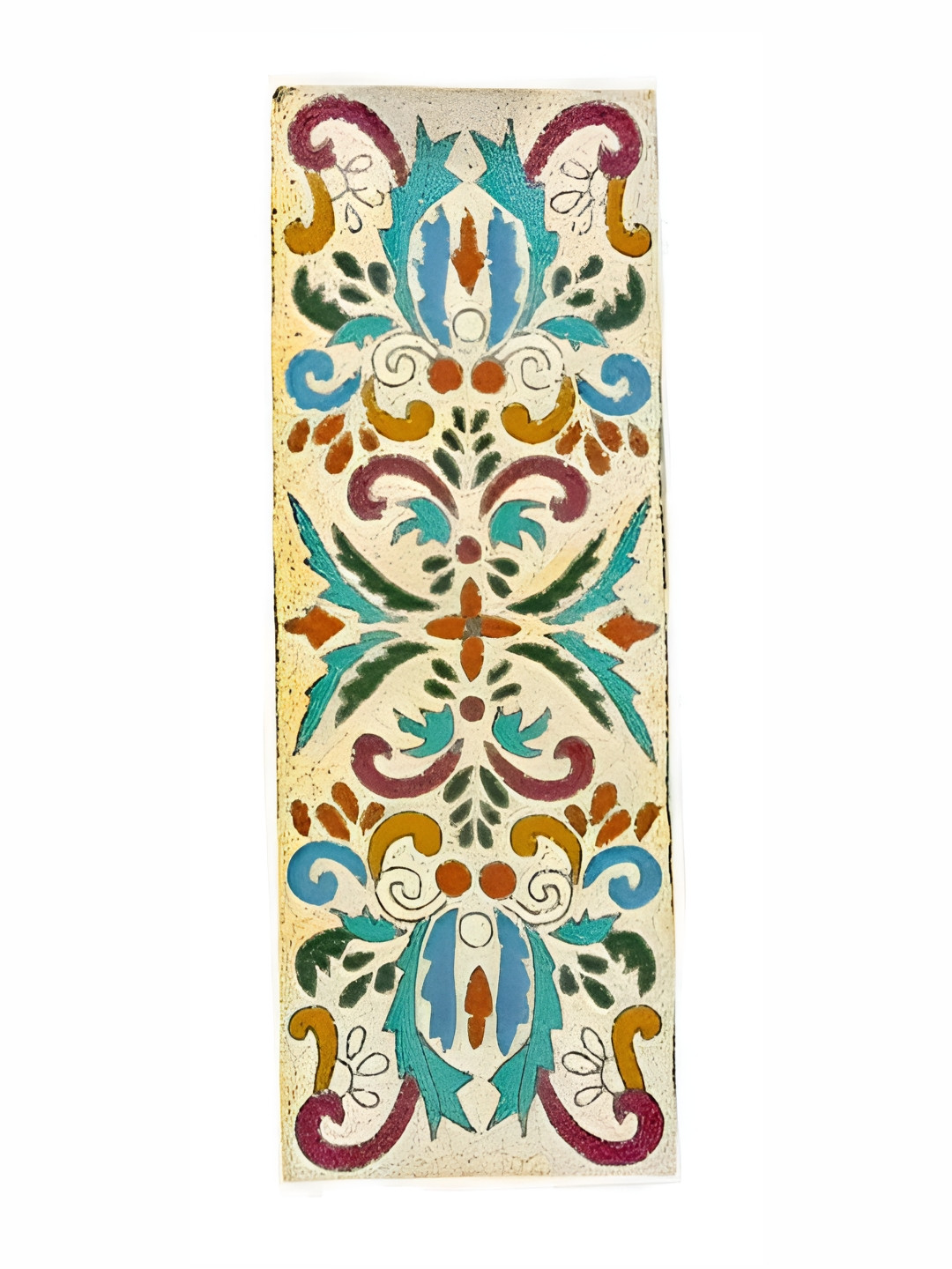 YWULY Yellow & Blue Beads Embellished Rectangle Shape Dining Table Runner
