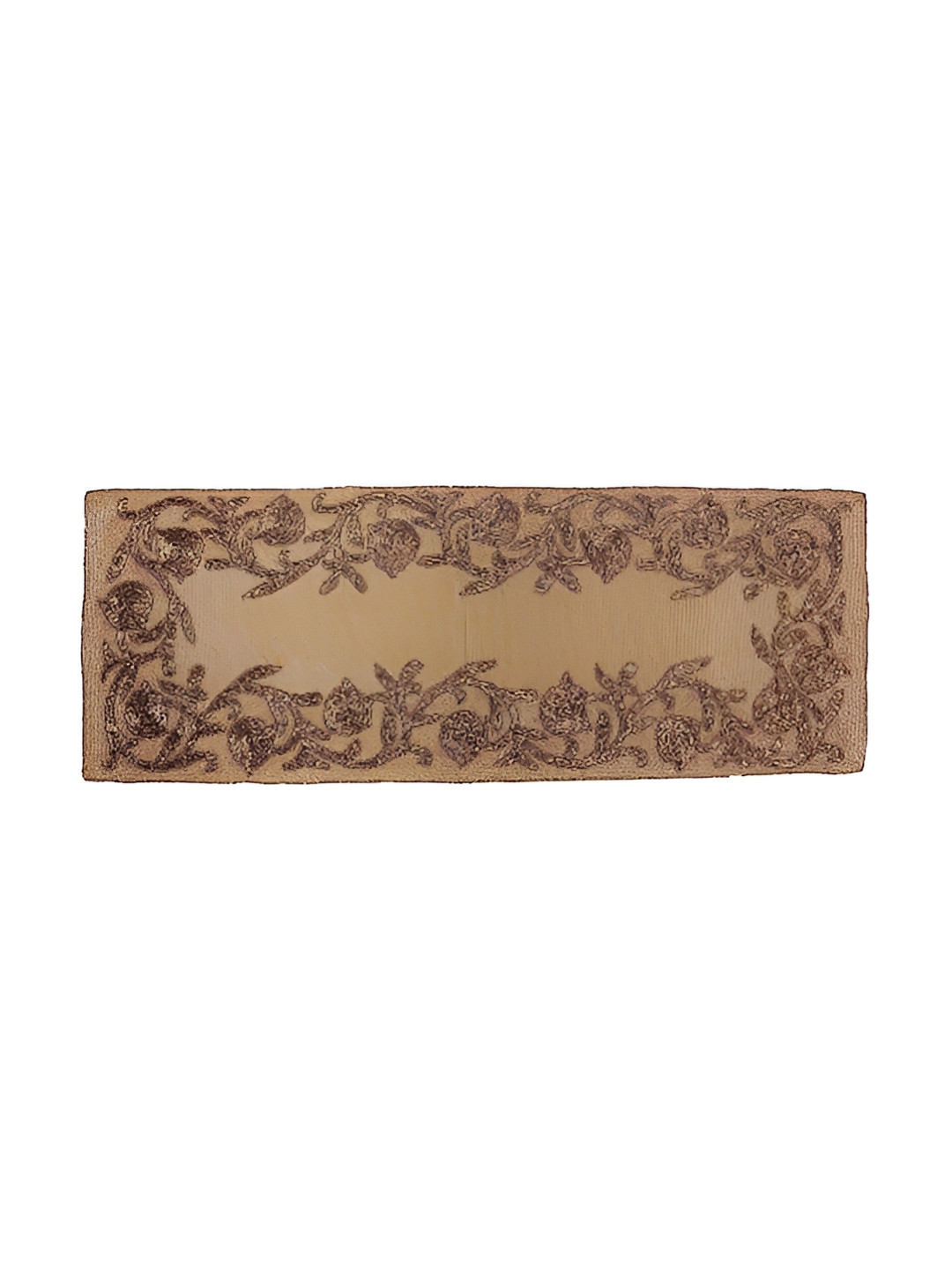 YWULY Brown Beads Embellished Dining Table Runner