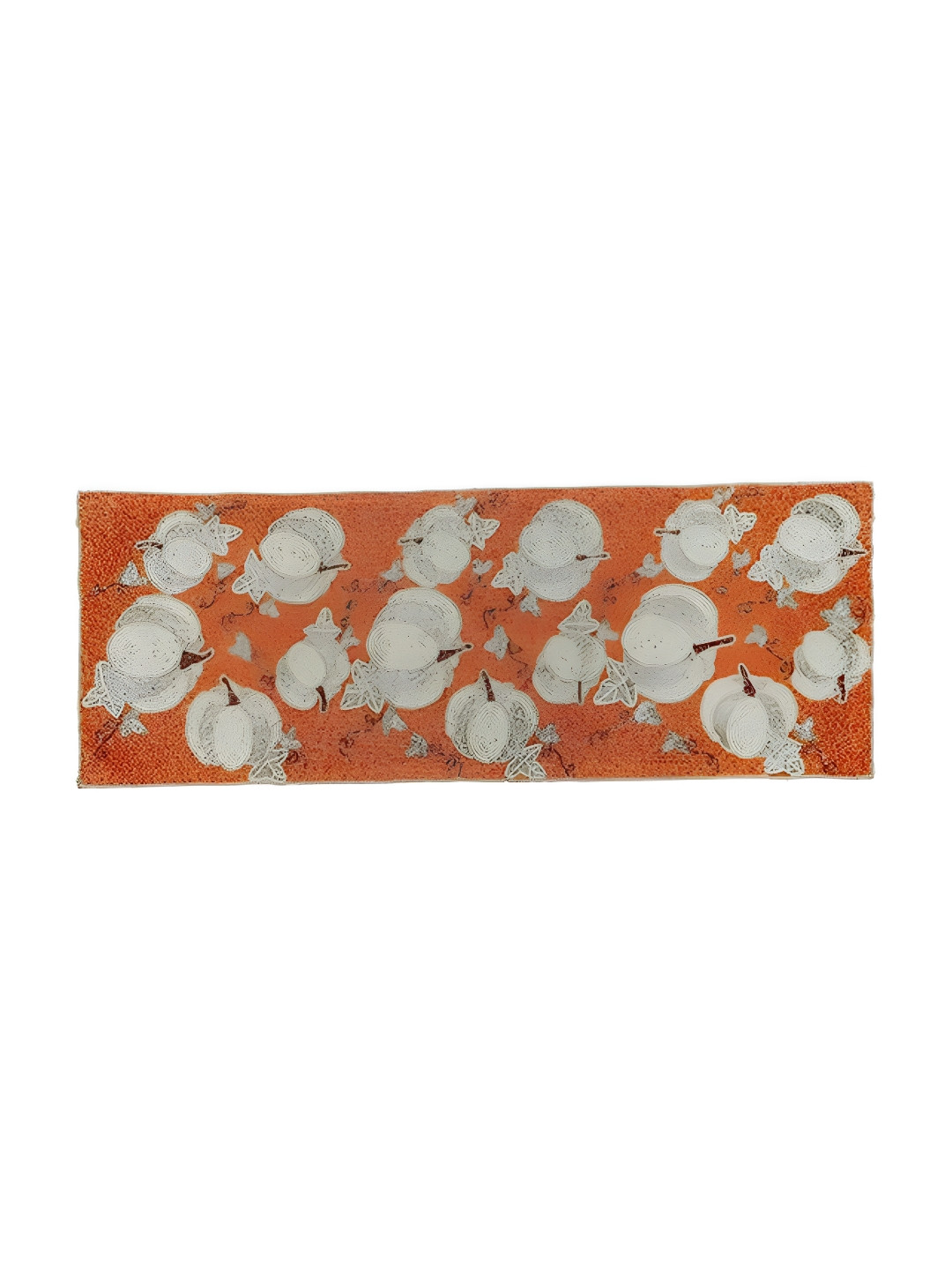 YWULY Orange & Grey Embellished Rectangle Shaped Table Runner