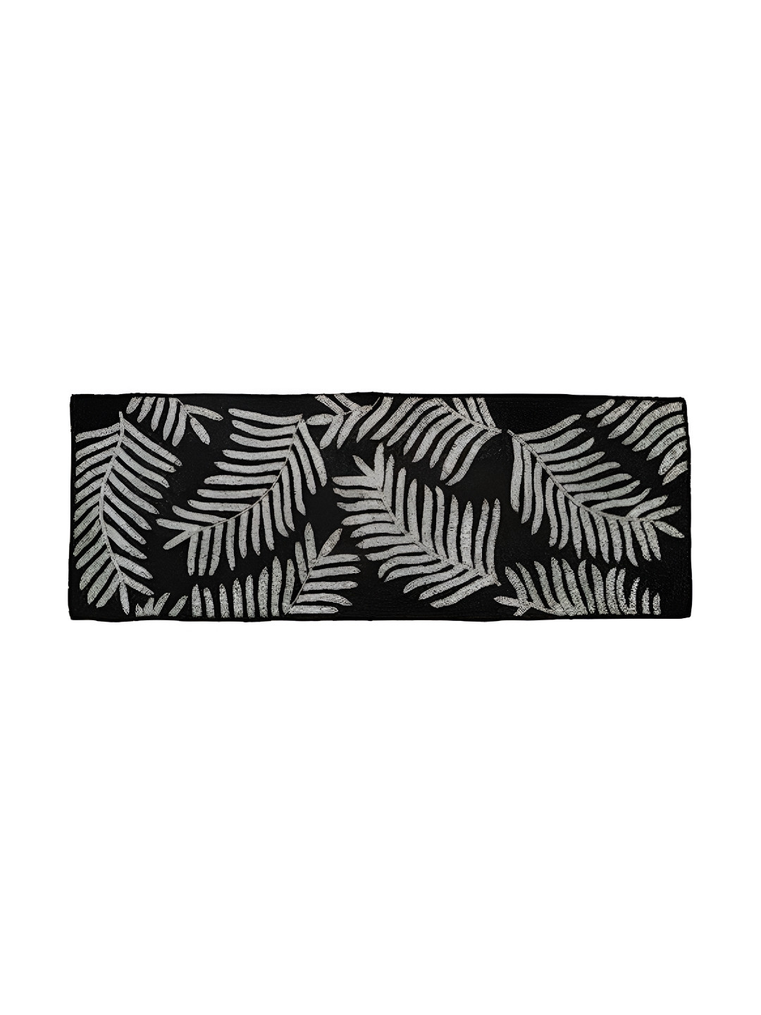 YWULY Black & Grey Embellished Rectangle Shaped Table Runner