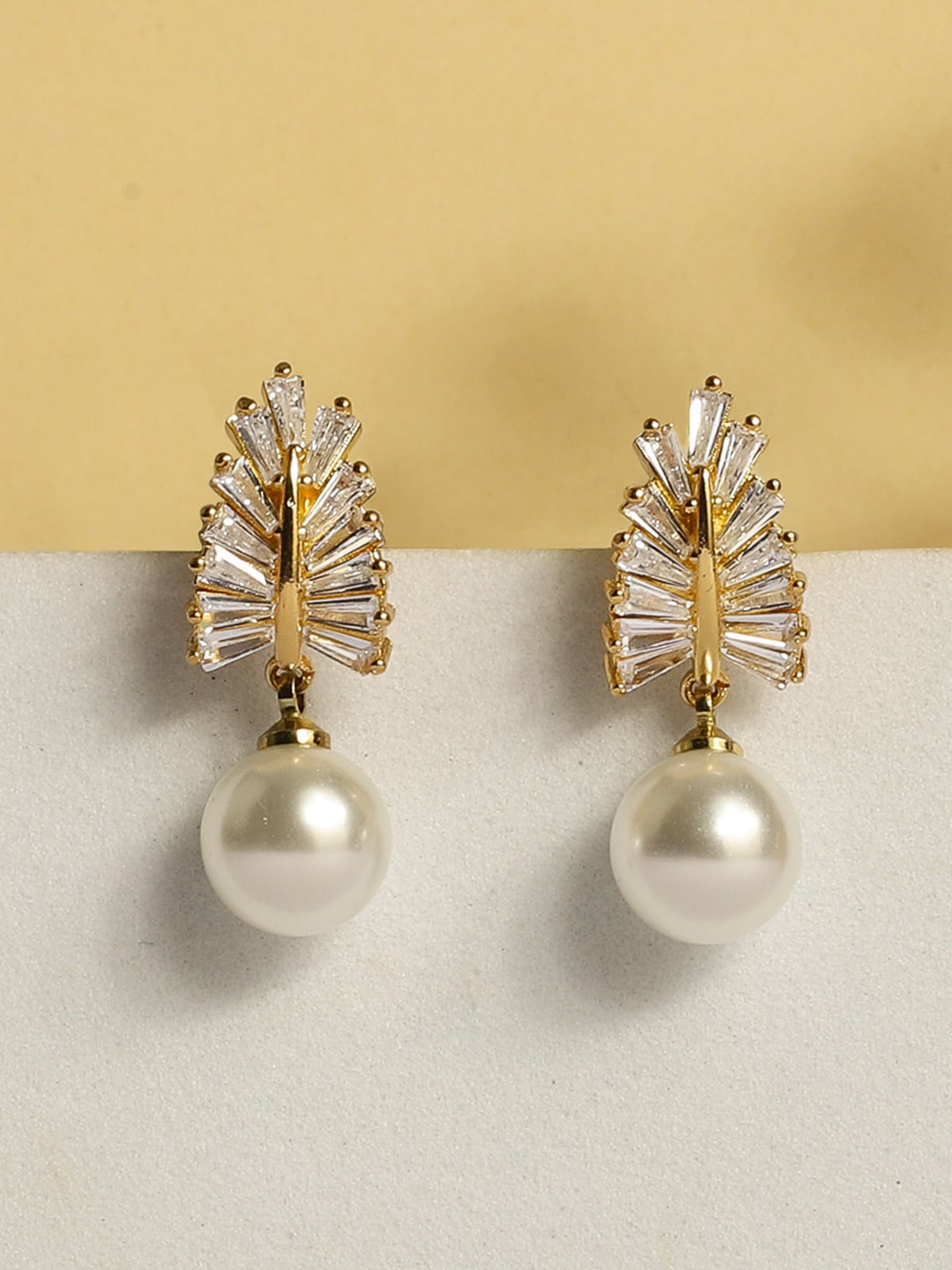 Indiifuz  Gold-Plated Drop Earrings
