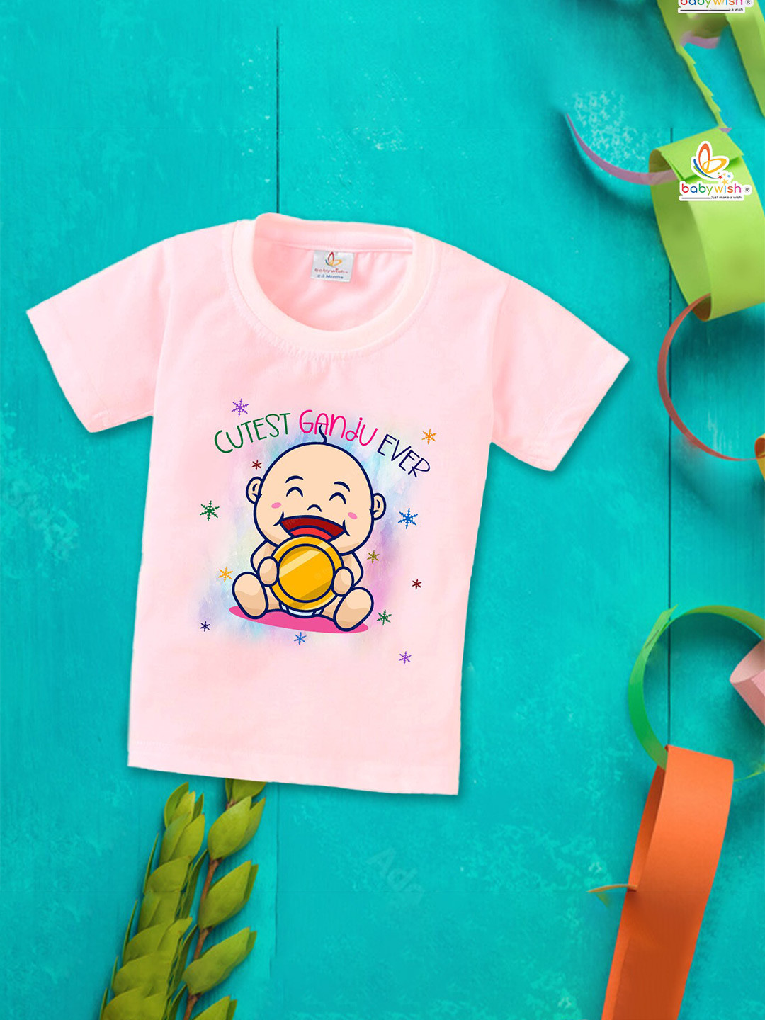 Babywish Kids Humour and Comic Printed Round Neck Cotton T-shirt