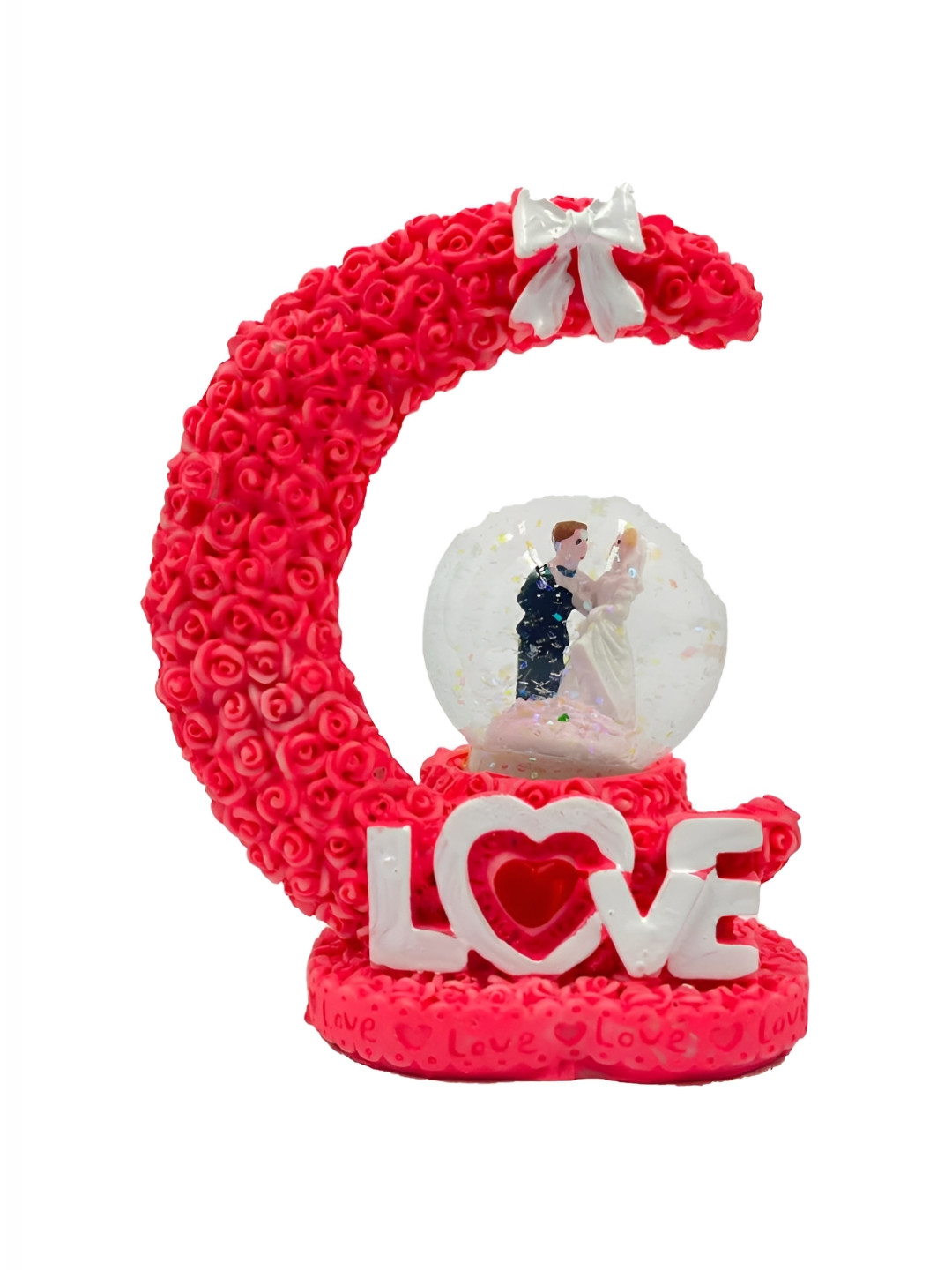 CraftVatika Red and White Romantic Love Couple Figurine Showpiece