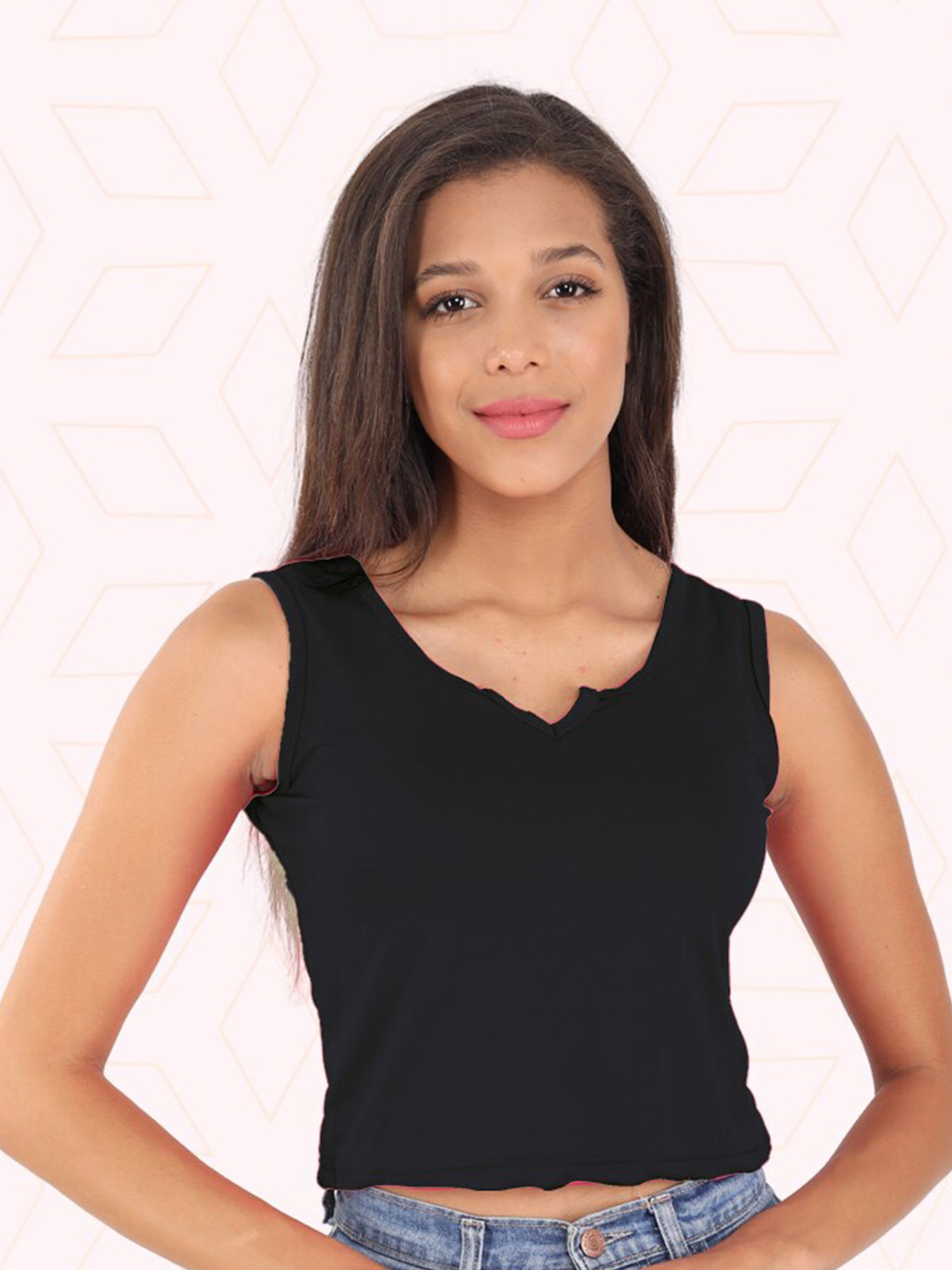 Designer Bugs Notched Neck Crop Top