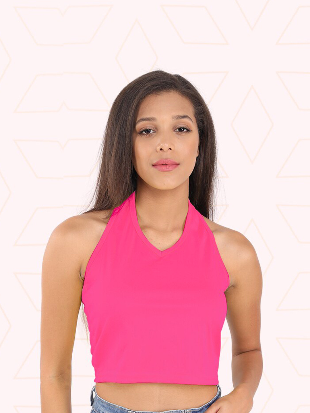Designer Bugs Halter Neck Sleeveless Knitted Crop Top