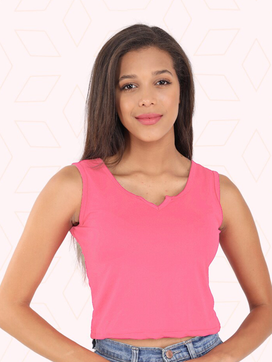 Designer Bugs Scoop Neck Sleeveless Knitted Crop Top