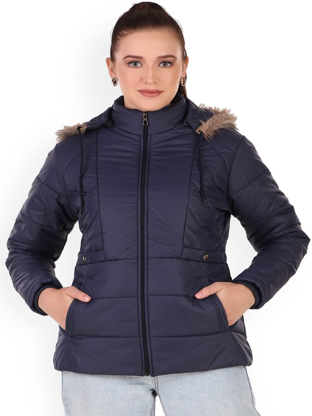 BARSTOW Hooded Faux Fur Trim Detailed Lightweight Rapid-Dry Padded Jacket