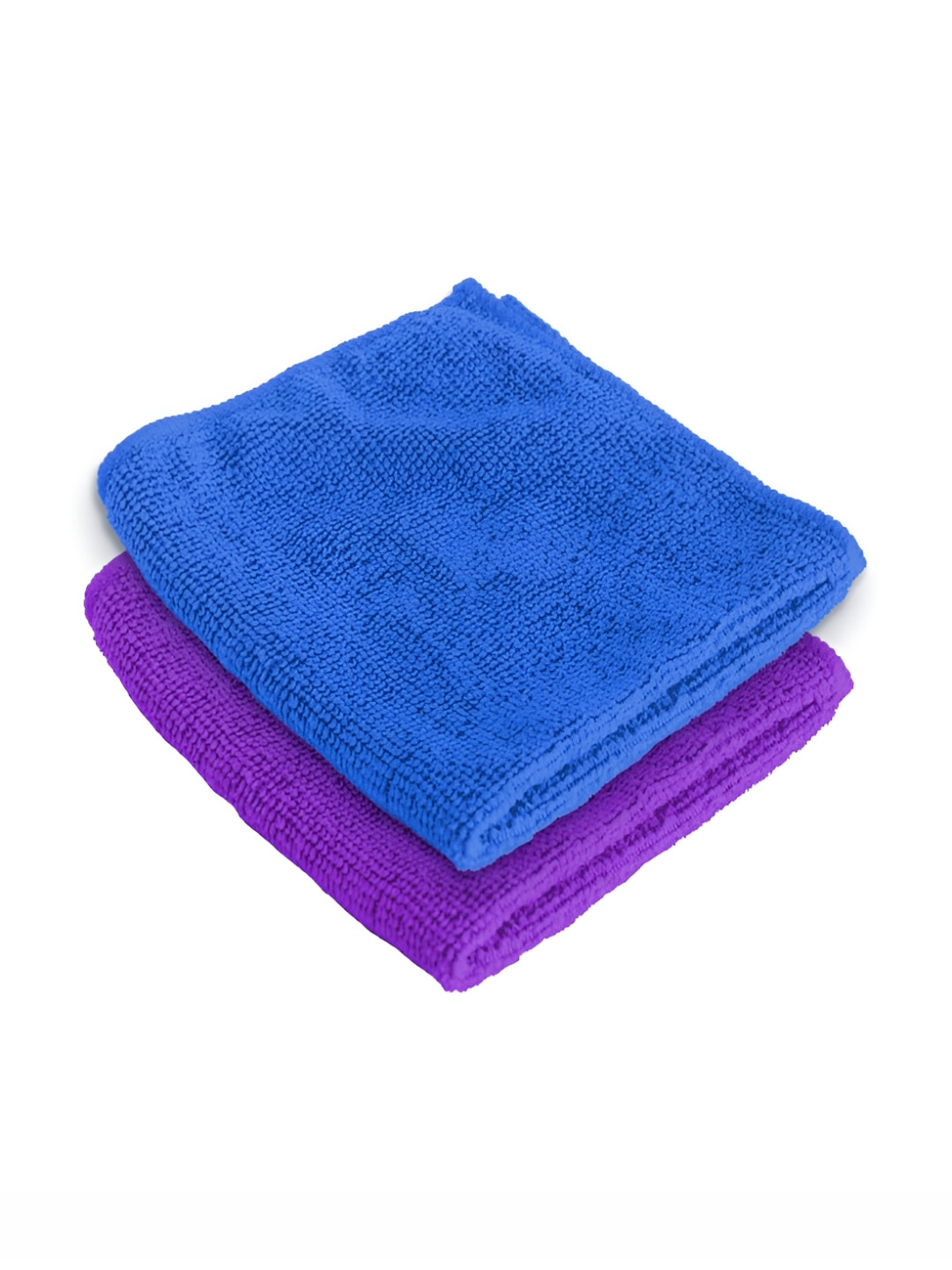 Kuber Industries Blue 2 Pieces 400 GSM Microfiber Soft Quick Dry Face Towels