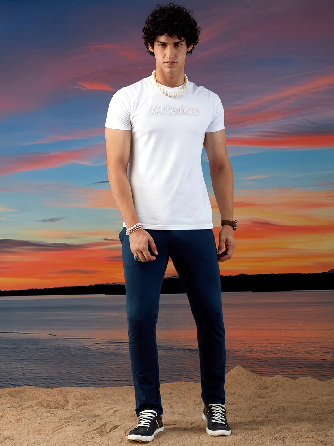 Markle Moro Men Travel Features Slim Fit High-Rise Cotton Trousers